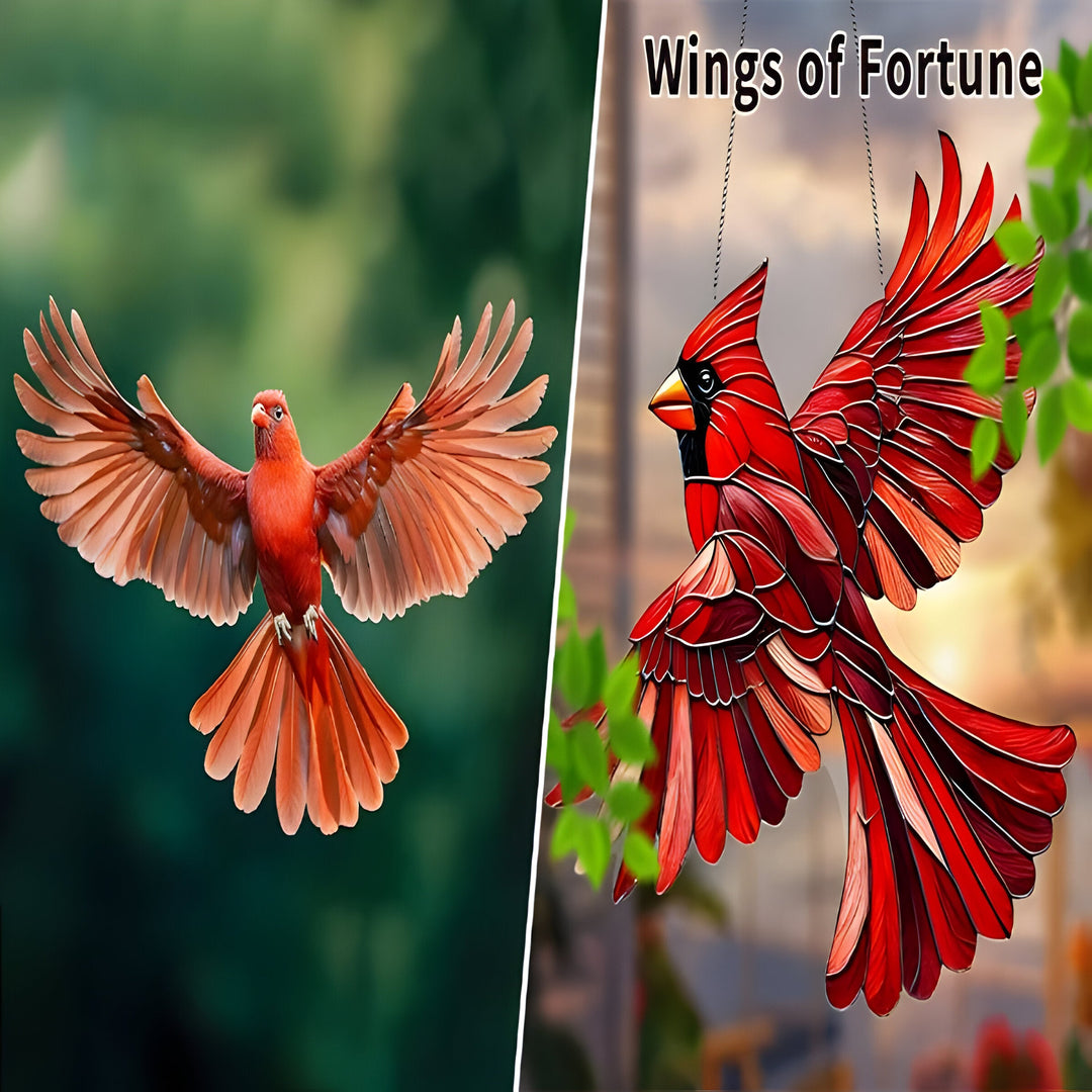 Window Panel with Stained Glass Hummingbird Design