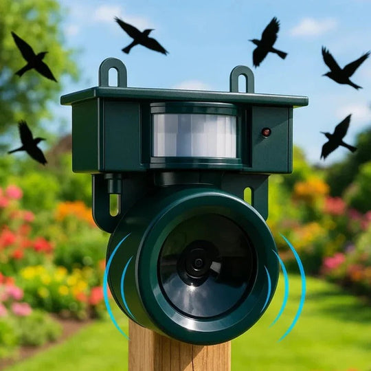 Bird Deterrent Device with Solar Power and Motion Activation