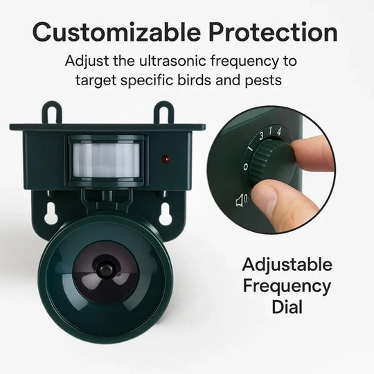 Bird Deterrent Device with Solar Power and Motion Activation