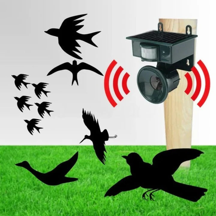 Bird Deterrent Device with Solar Power and Motion Activation