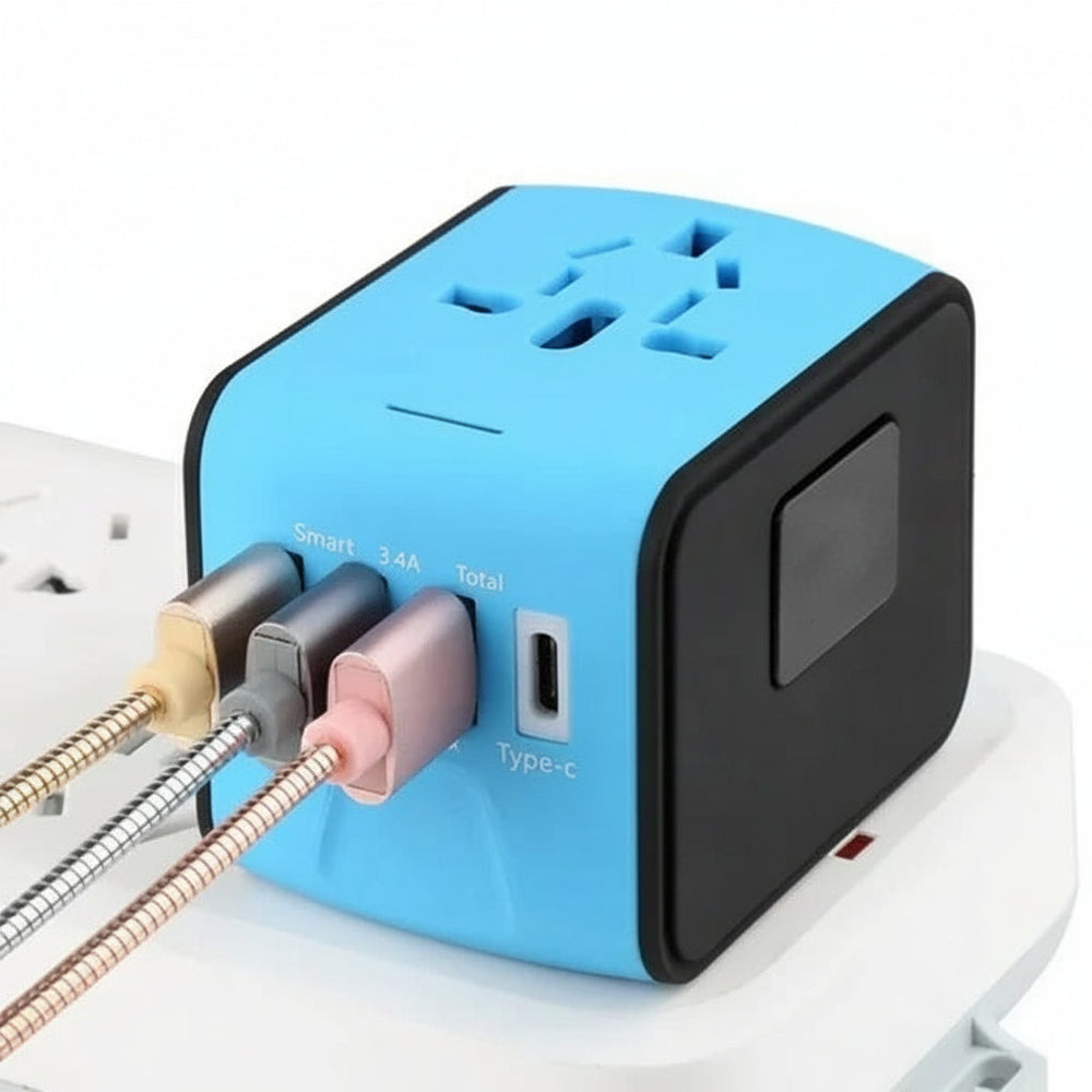 Travel Power Adapter with USB Ports and Worldwide Compatibility