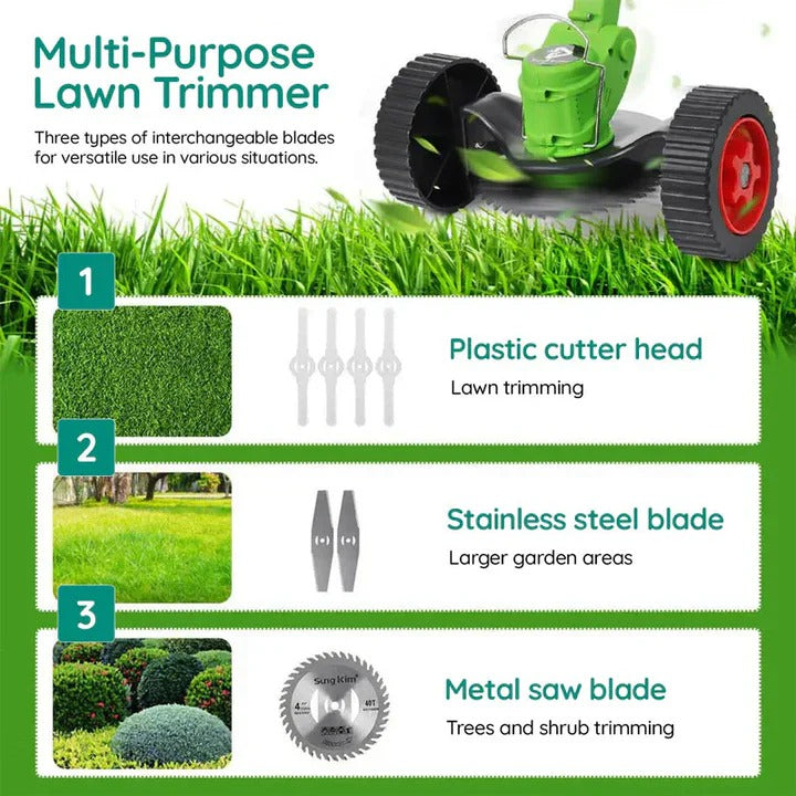Lawn Care Tool with Cordless Trimmer and Edger