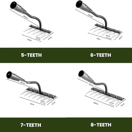 Garden Rake with Carbon Steel Construction and Ergonomic Handle