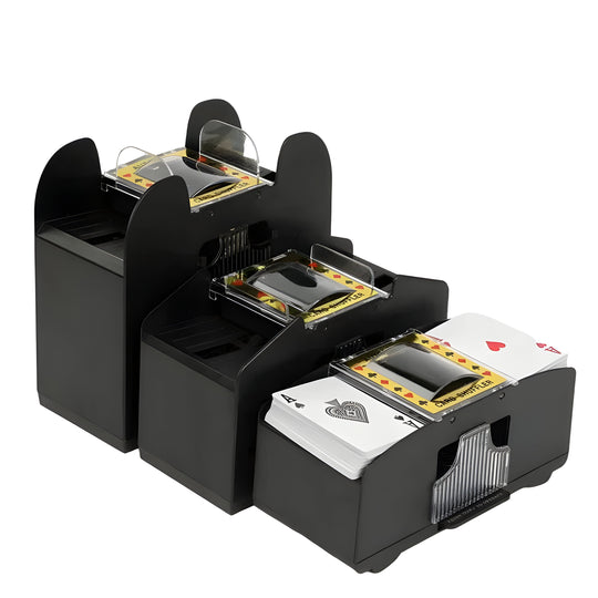 Card Shuffler with Automatic Operation and Multiple Deck Sizes