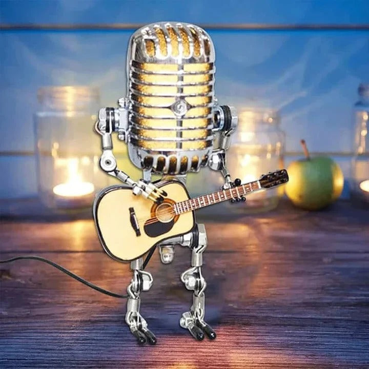 Desk Lamp with Guitar and Microphone Design