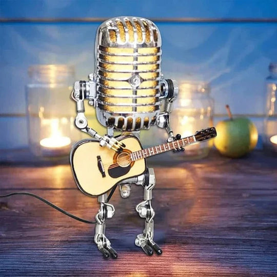 Desk Lamp with Guitar and Microphone Design