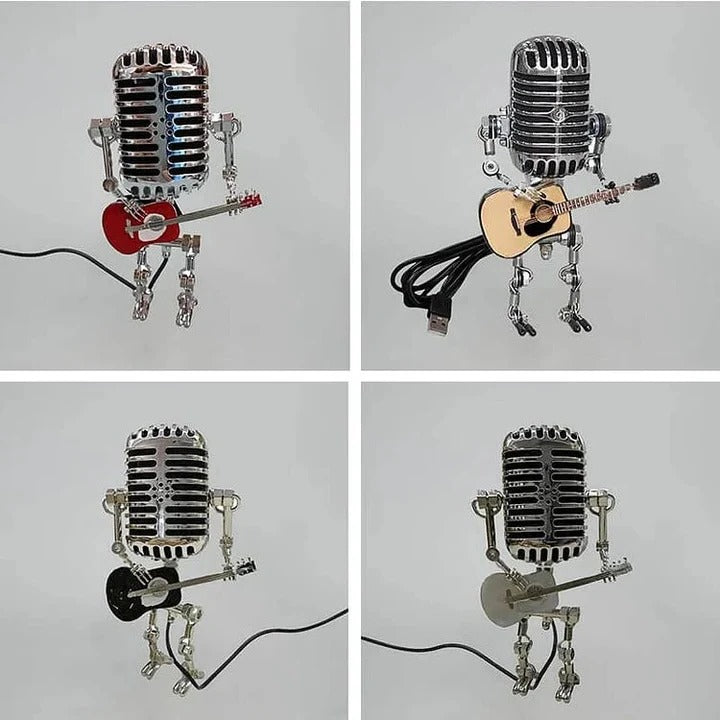 Desk Lamp with Guitar and Microphone Design
