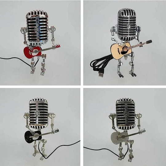 Desk Lamp with Guitar and Microphone Design