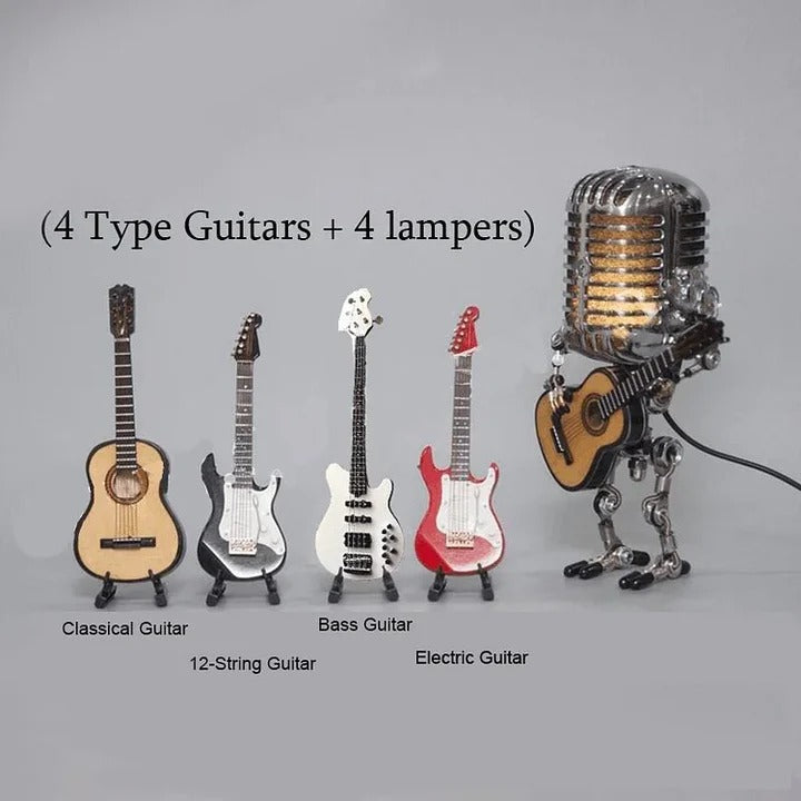 Desk Lamp with Guitar and Microphone Design