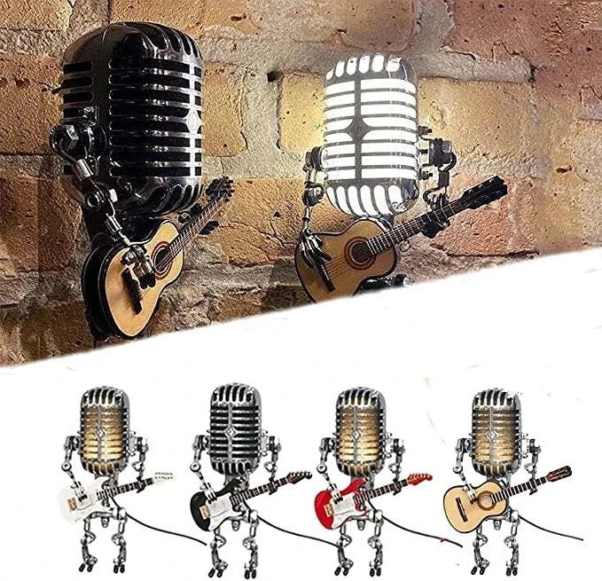 Desk Lamp with Guitar and Microphone Design