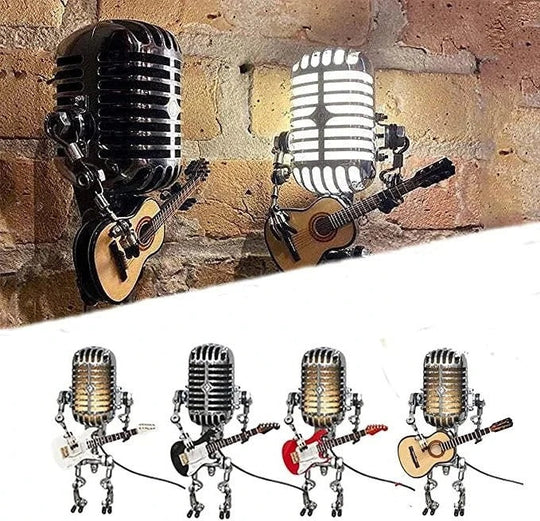 Desk Lamp with Guitar and Microphone Design