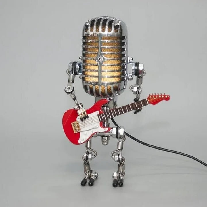 Desk Lamp with Guitar and Microphone Design