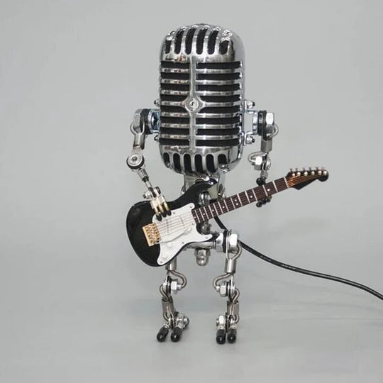 Desk Lamp with Guitar and Microphone Design
