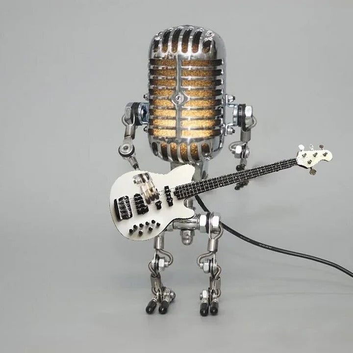 Desk Lamp with Guitar and Microphone Design
