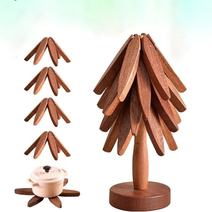 Wood Pot Holder with Heat-Resistant Surface and Durable Design