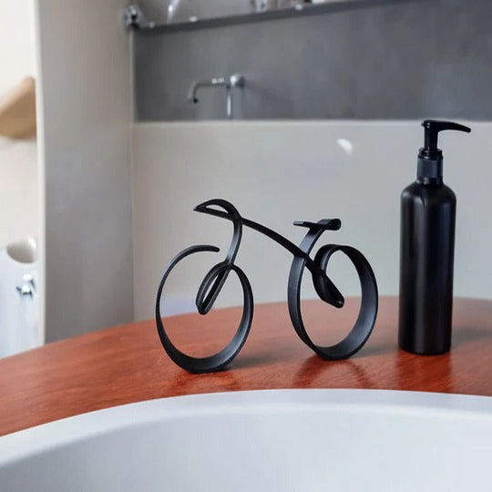 Bicycle Sculpture with Wire Frame Design and Desk Display