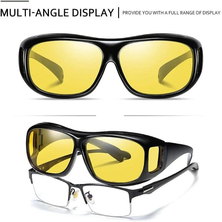 Fit Over Glasses with Yellow Tint and Low Light Enhancement