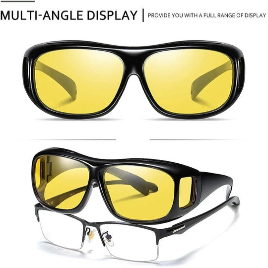 Fit Over Glasses with Yellow Tint and Low Light Enhancement