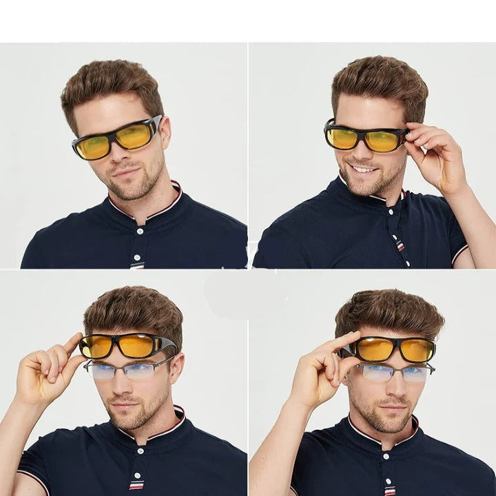 Fit Over Glasses with Yellow Tint and Low Light Enhancement