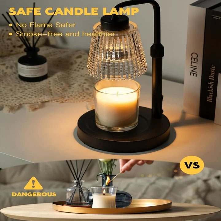 Candle Warmer with Dimmable Light and Adjustable Heat