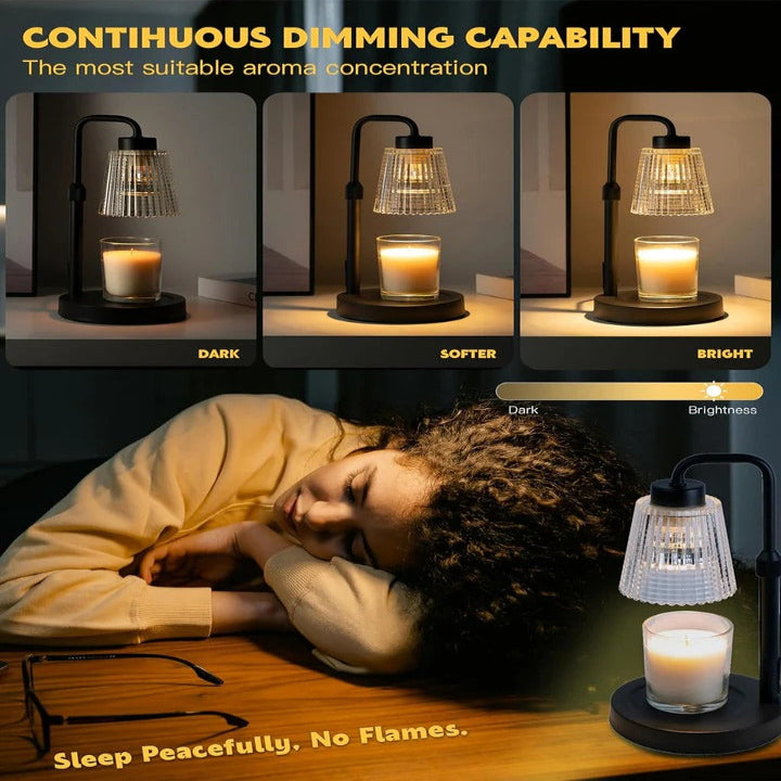 Candle Warmer with Dimmable Light and Adjustable Heat