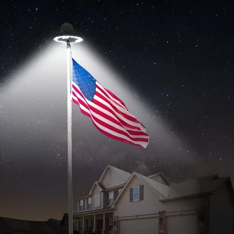 Flagpole Light with Solar Power and LED Illumination