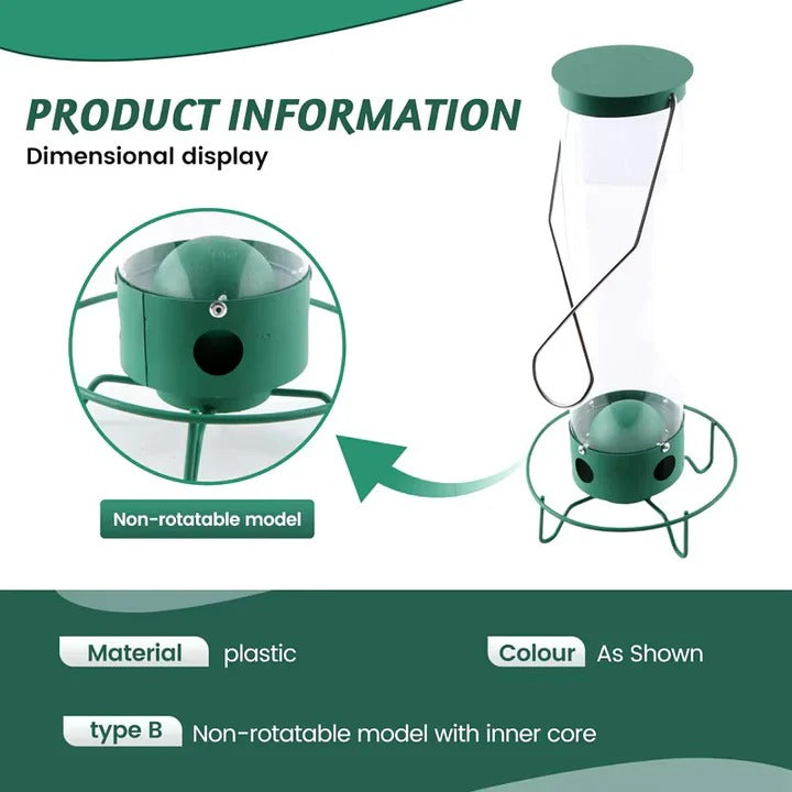 Bird Feeder with Squirrel Guard and Easy Refilling