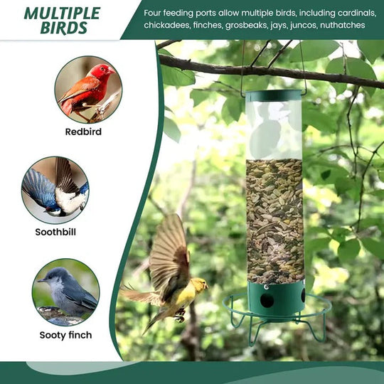Bird Feeder with Squirrel Guard and Easy Refilling