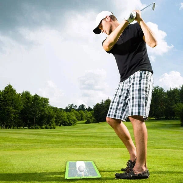 Golf Training Mat with Swing Path Guide and Alignment Lines