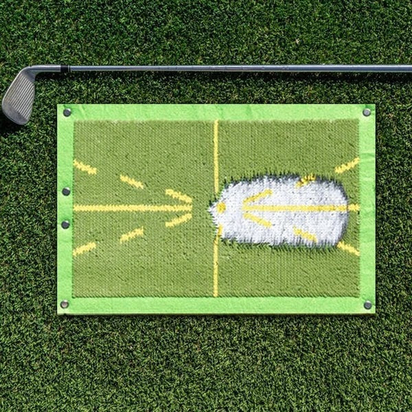Golf Training Mat with Swing Path Guide and Alignment Lines