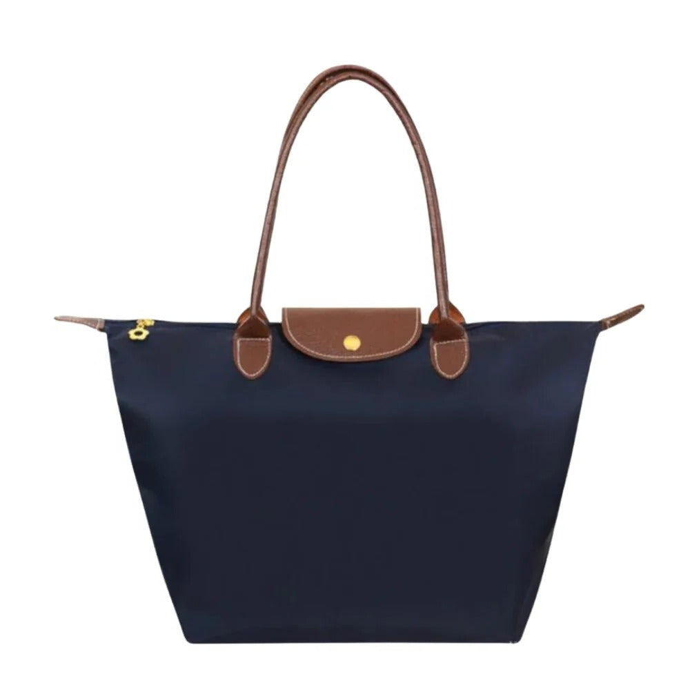 Handbag with Top Handle and Gold Hardware
