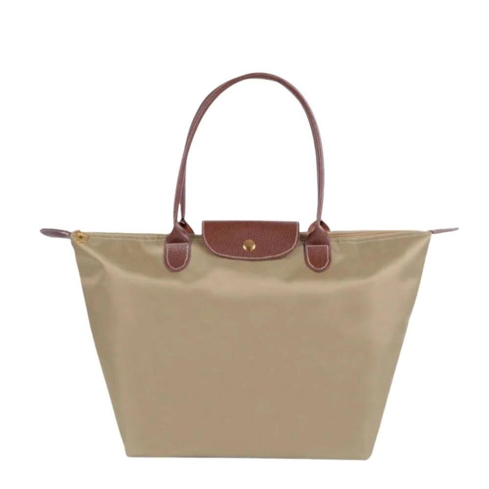 Handbag with Top Handle and Gold Hardware