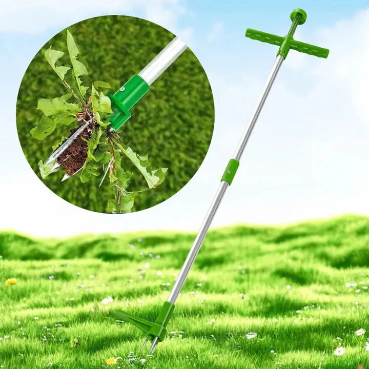 Weed Puller Tool with Foot Pedal and Long Handle