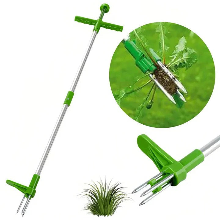 Weed Puller Tool with Foot Pedal and Long Handle