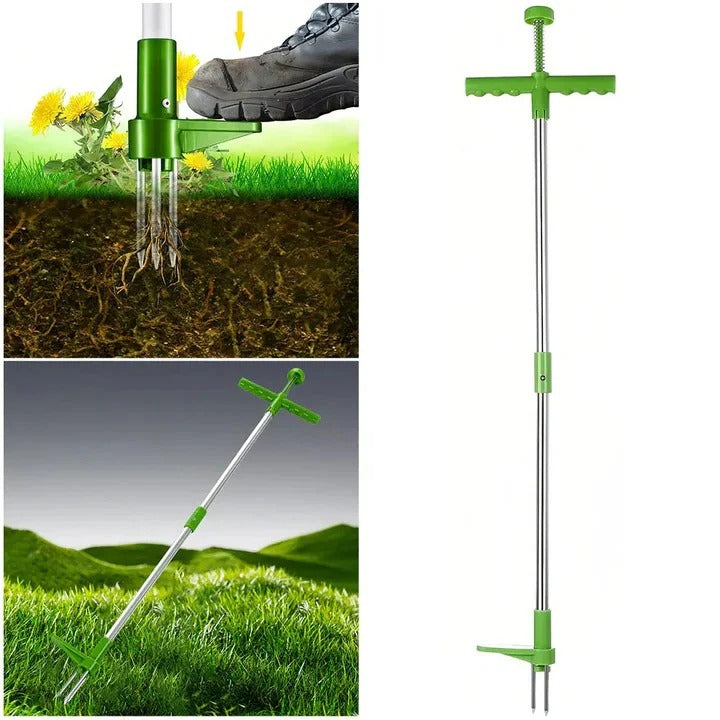 Weed Puller Tool with Foot Pedal and Long Handle