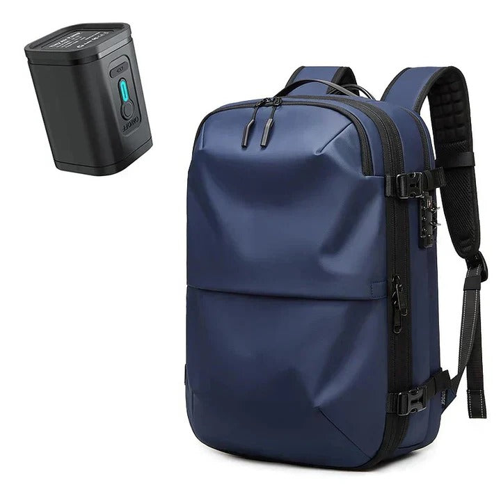 Travel Backpack with Compression System and Secure Zippers