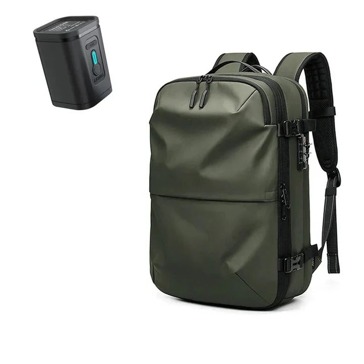 Travel Backpack with Compression System and Secure Zippers