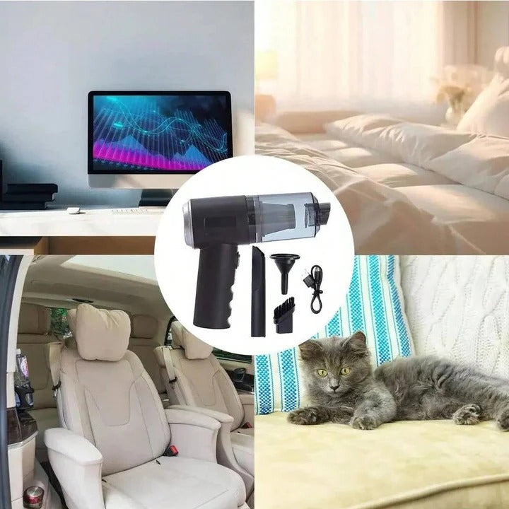 Cordless Car Vacuum with USB Charging and Handheld Design