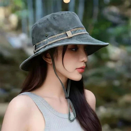 Bucket Hat with Adjustable Strap and Ventilation Panels