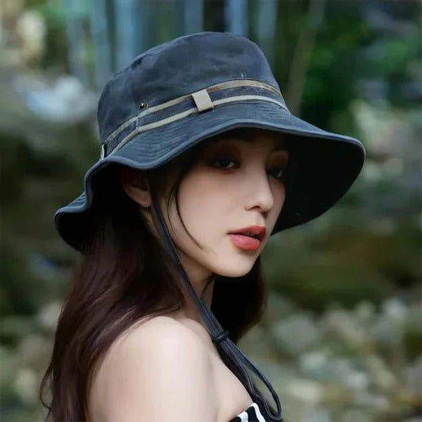 Bucket Hat with Adjustable Strap and Ventilation Panels