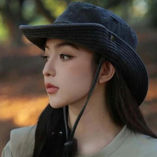 Bucket Hat with Adjustable Strap and Ventilation Panels