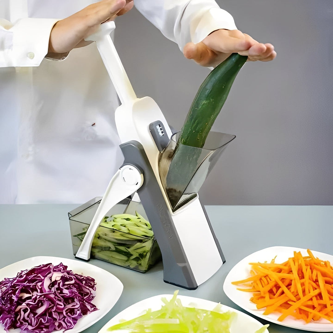 Vegetable Slicer with 5 Blades and Storage Tray