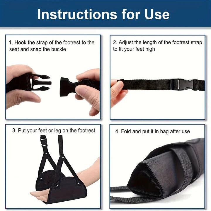 Foot Rest with Adjustable Straps and Set of 2