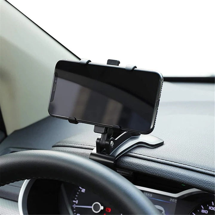 Car Phone Holder with Adjustable Rotation and Versatile Mounting