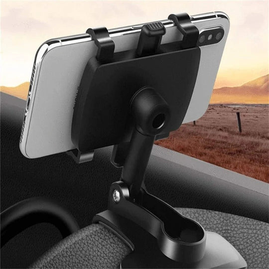 Car Phone Holder with Adjustable Rotation and Versatile Mounting