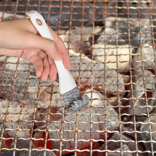 Grill Brush with V-Shape Head and Scraper