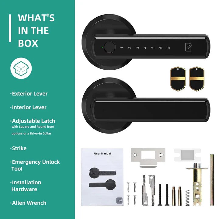 Keypad Lock with Fingerprint Access and Handle