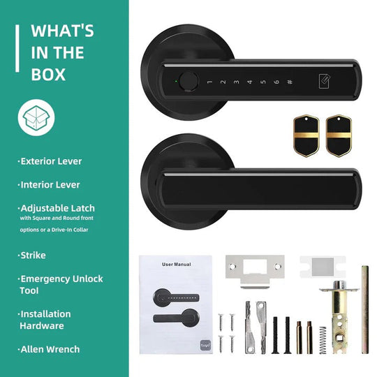 Keypad Lock with Fingerprint Access and Handle