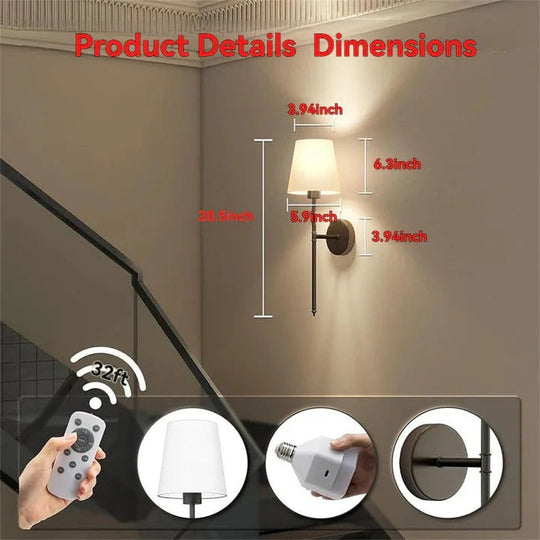Wall Lights with Cordless Design and Set of 2