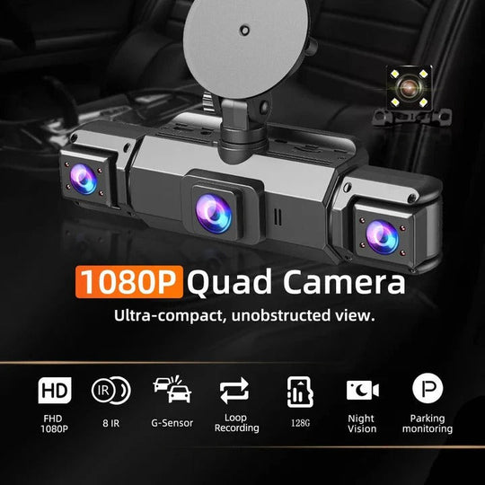 Dash Cam with Four Cameras and WiFi